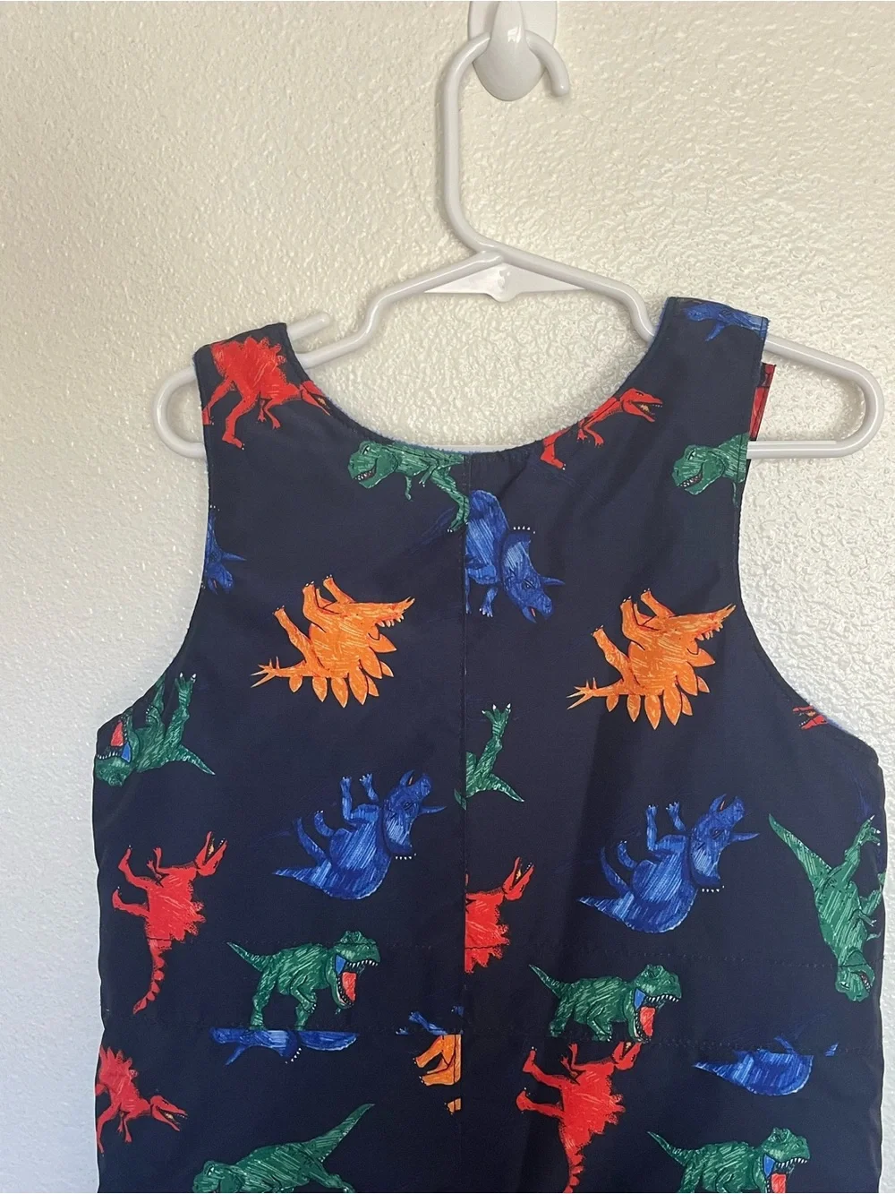 The Children's Place Navy Dinosaur Snow Bib & Gloves Set with Dino Print 3T